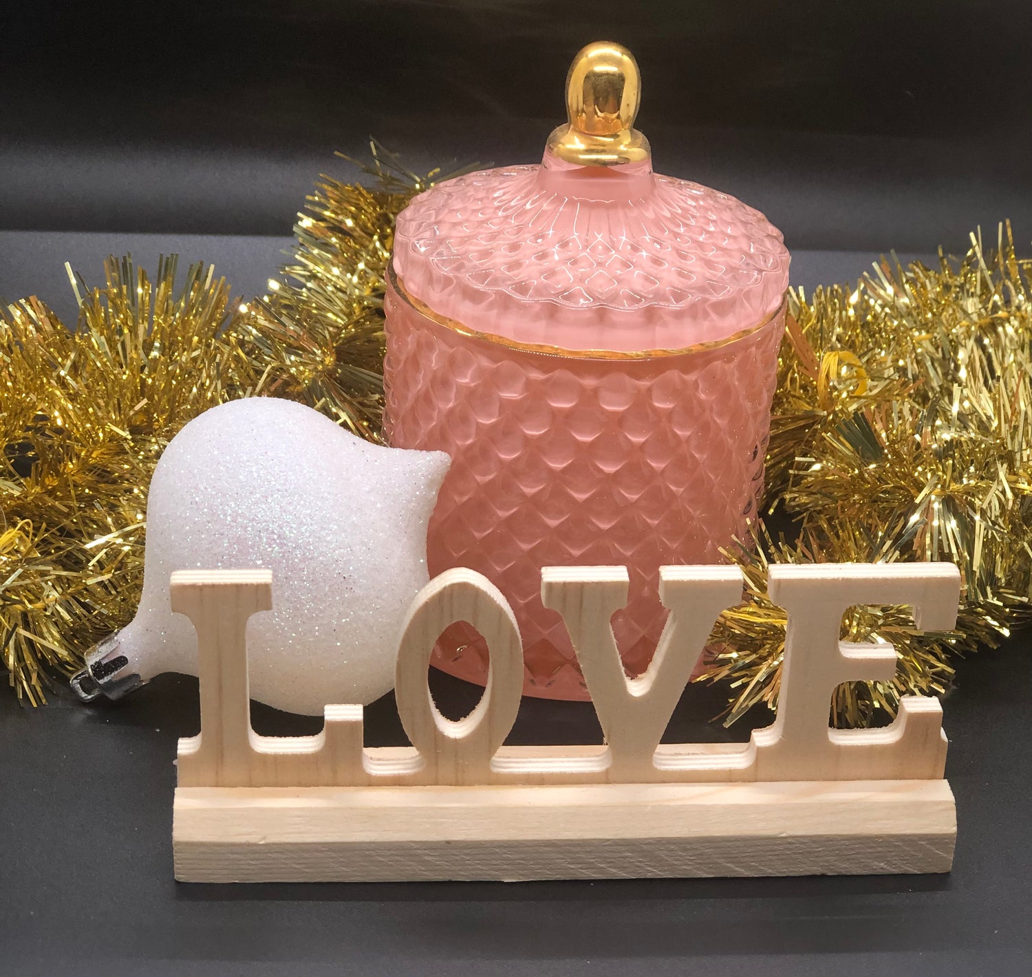 Pink Christmas Elegance Candle